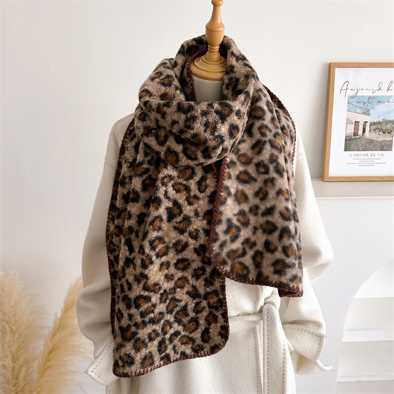 Autumn Winter Leopard Scarf Wo - đánh giá và giá Woven Scarf Blanket