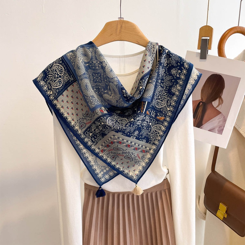 Tassel Scarf Women Square Cott - đánh giá và giá Bandana Cotton