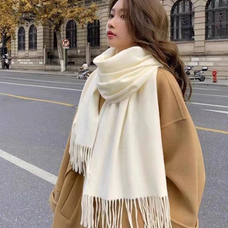 Solid Color Imitation Cashmere - đánh giá và giá Pashmina Wrap Large