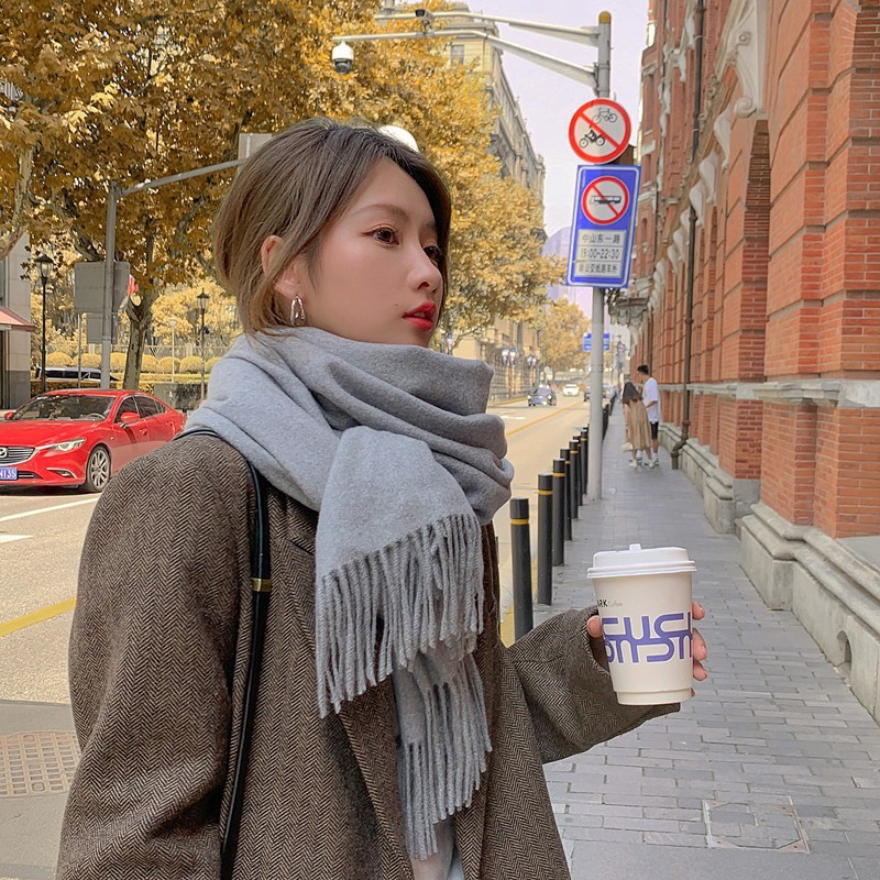 Solid Color Imitation Cashmere - đánh giá và giá Pashmina Wrap Large
